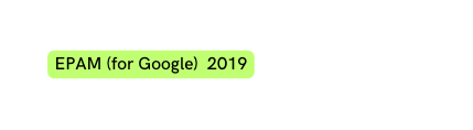 EPAM for Google 2019